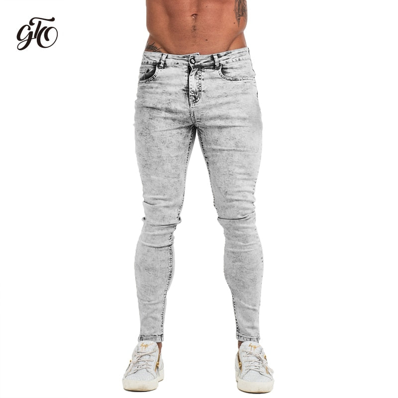 Mens skinny fit grey jeans