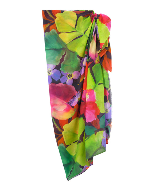 Mustique Tropical Oasis Print Multi-Wear 135cm Scarf + Sarong Set
