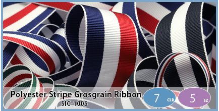 SIC-1005(Polyester Stripe Grosgrain Ribbon)