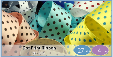 SIC-305(Dot Print Ribbon / Double-Face Satin)