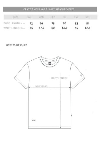 Size Guide - Mens O.G T-Shirt – Crate Clothing