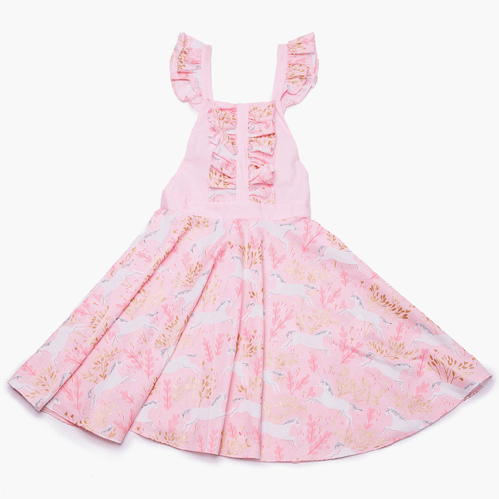 VALENTINA DRESS UNICORN FOREST PINK - Mandy by Gema