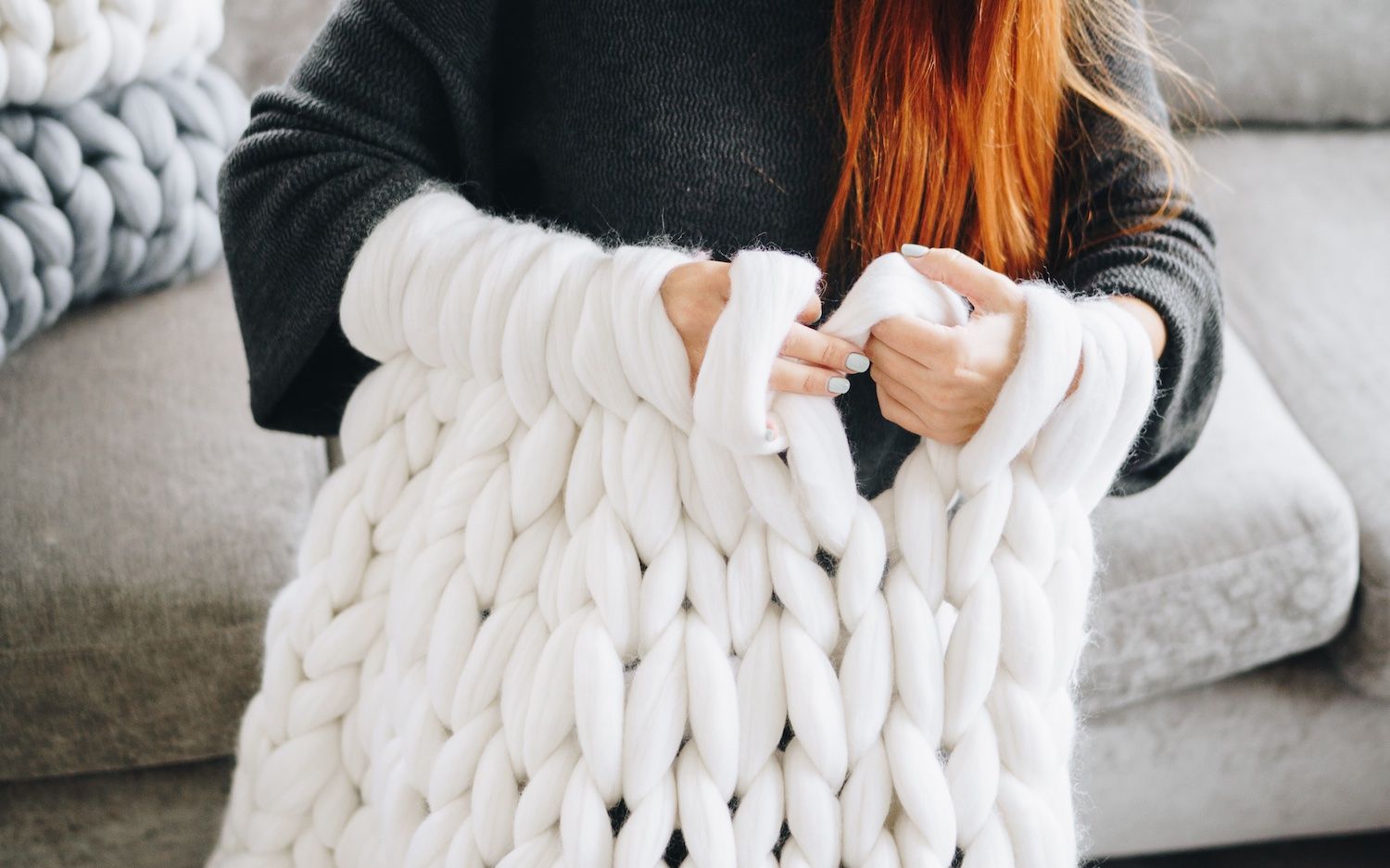 Chunky 100% Merino Wool Yarn for Chunky Knit Blanket, DIY Knitting Kit,  Super Chunky Yarn, Chunky Yarn Giant Knitting Gift Christmas -  Canada