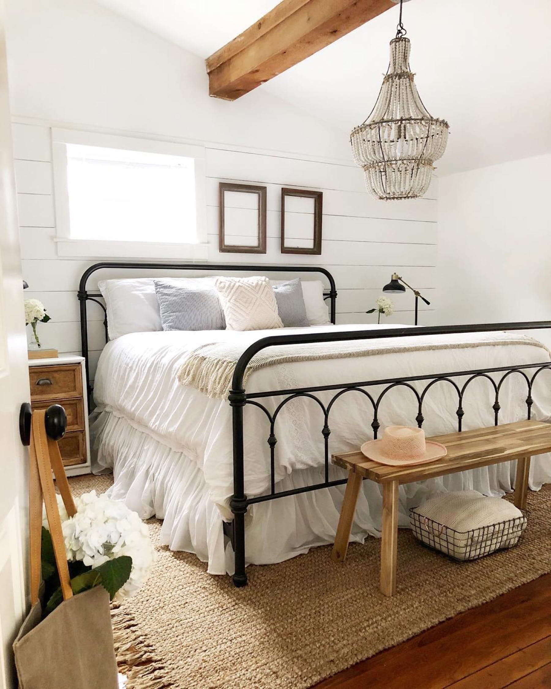 modern farmhouse industrial bed