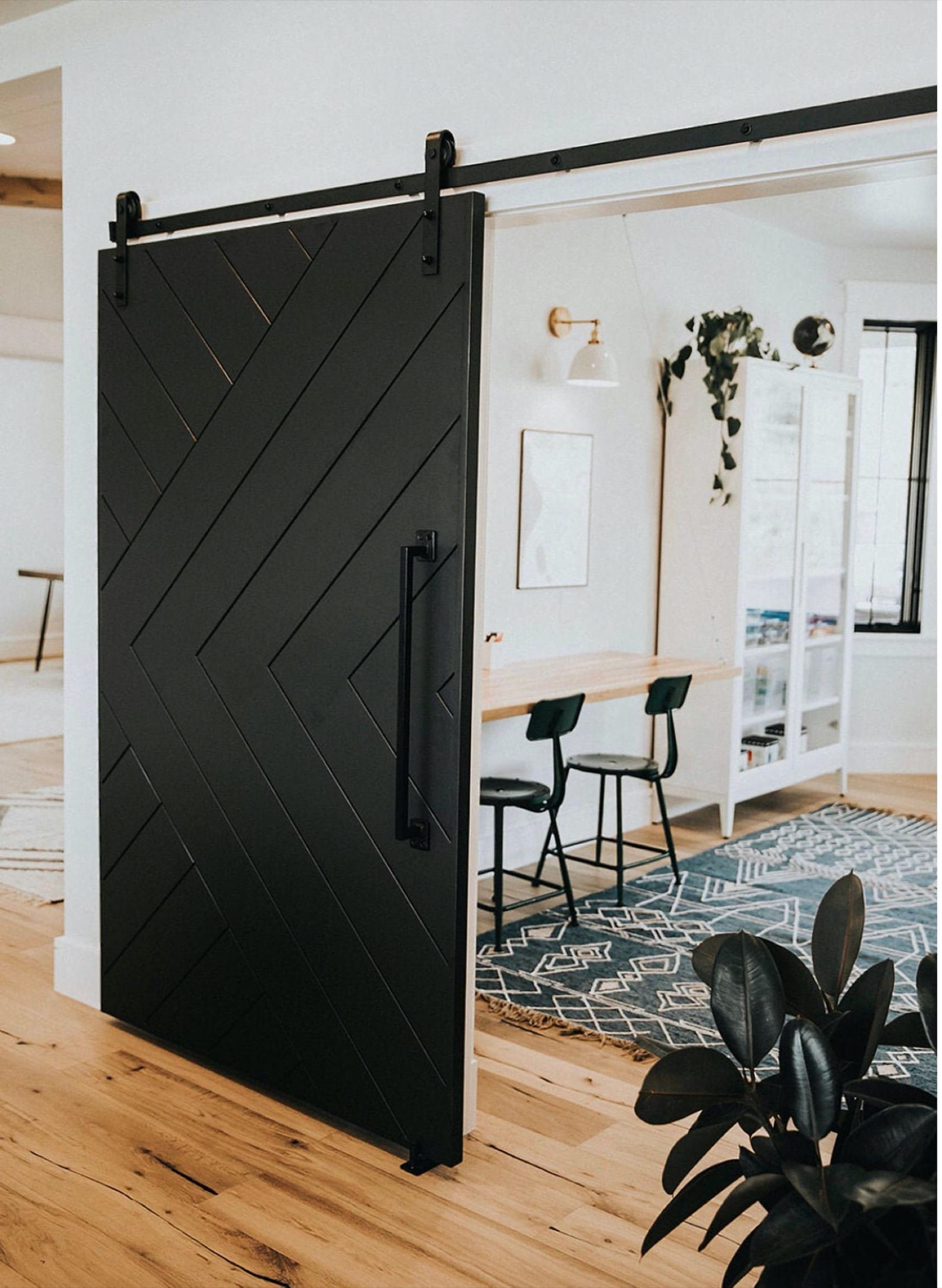 farmhouse black sliding door