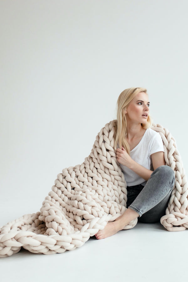 Chunky Knit Blanket Wool Art