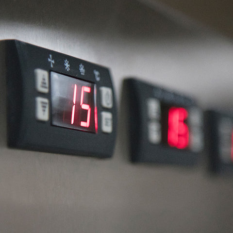 Temperature control unit for mortuary cooler