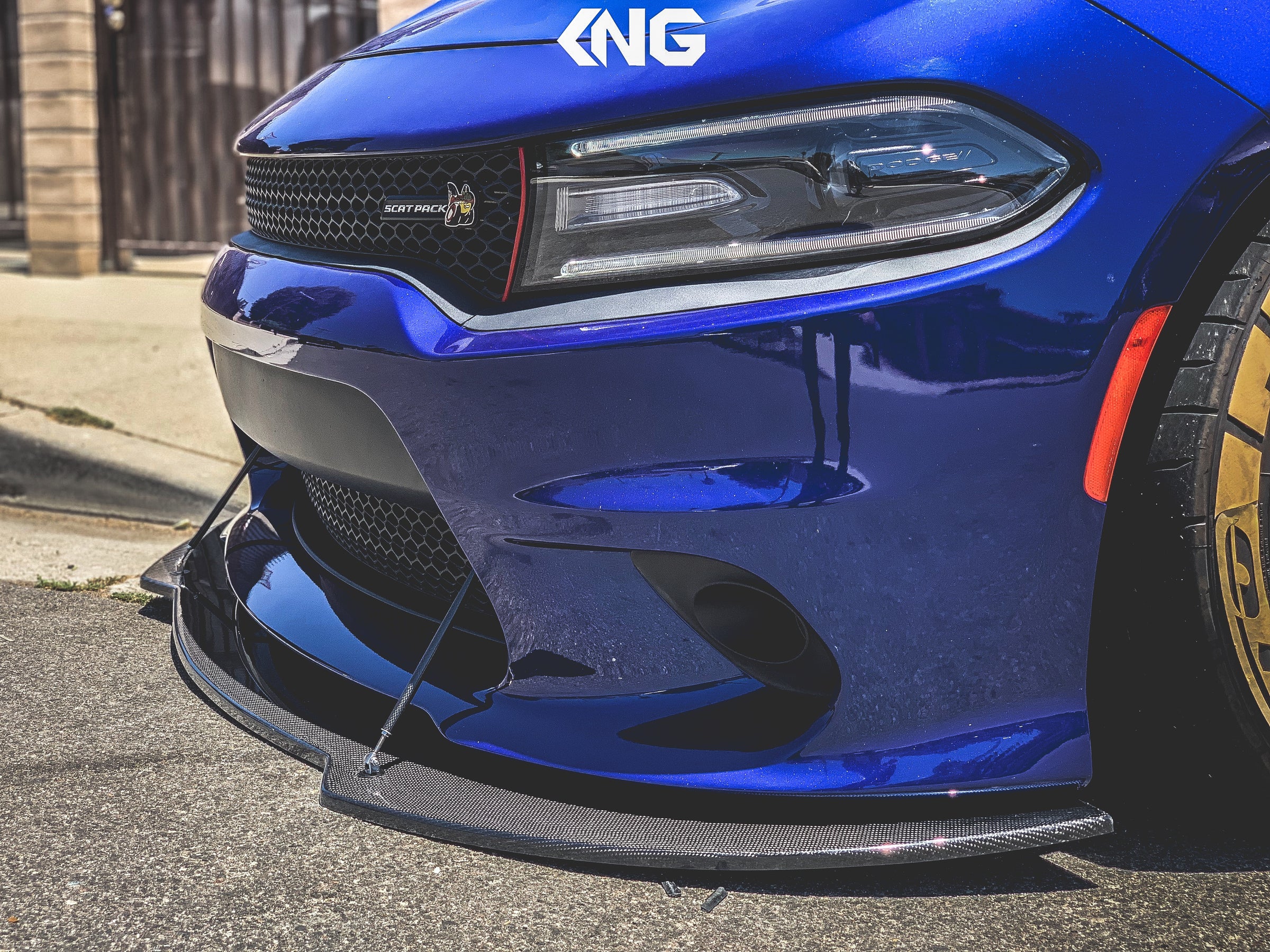 dodge charger carbon fiber front splitter