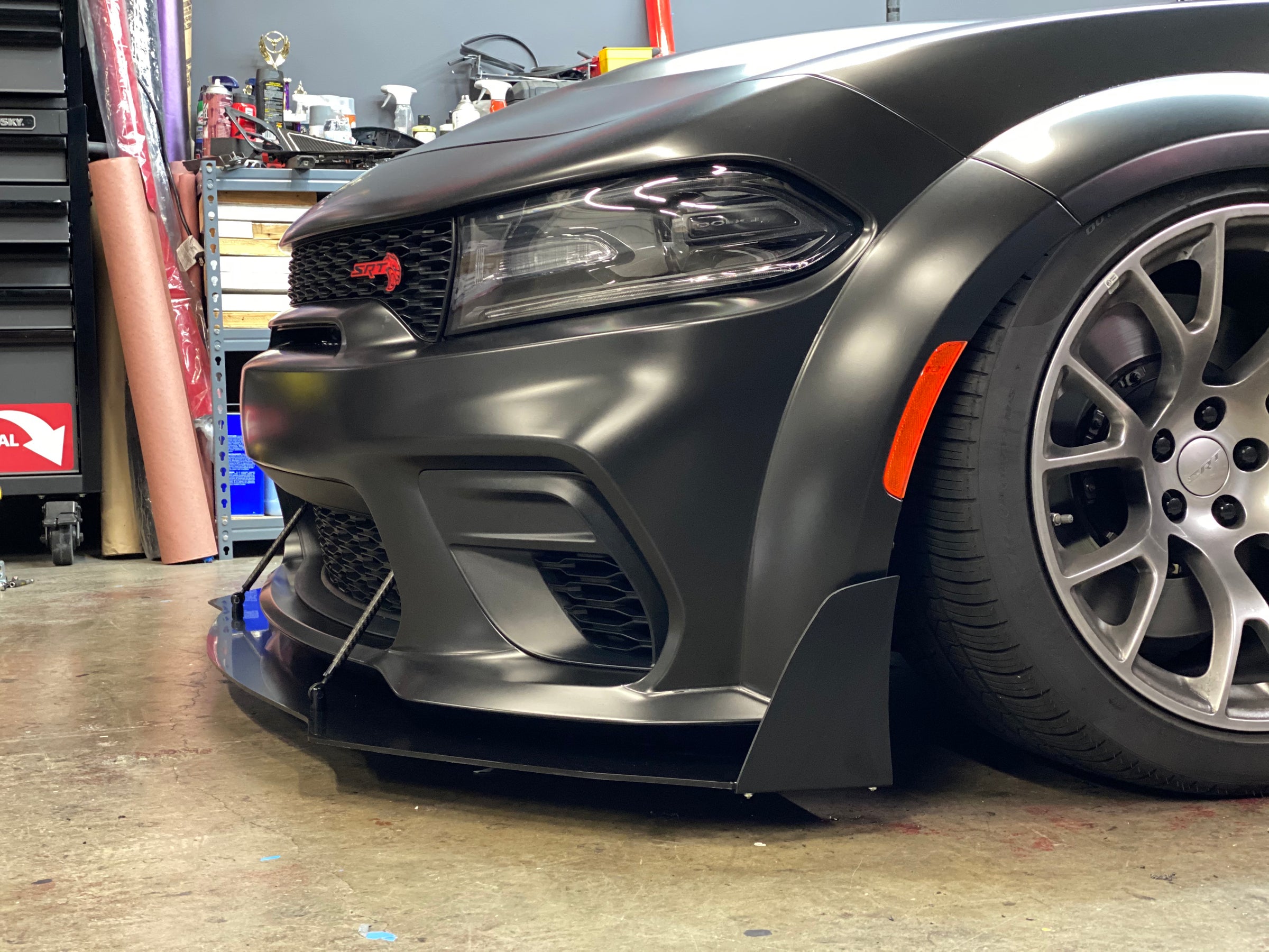 2020 dodge charger widebody front splitter