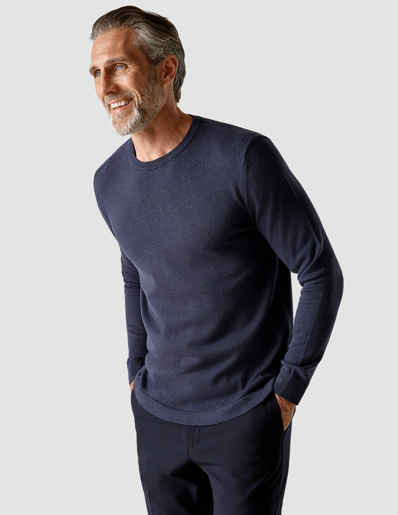 Fine Knit Half-Zip Navy