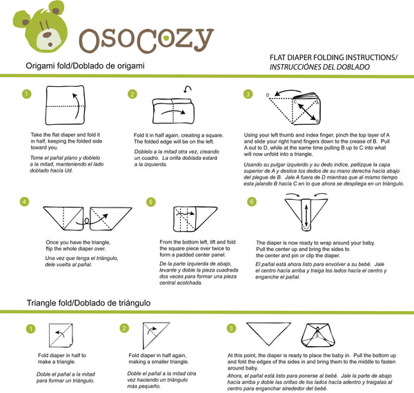 Flat Diaper Folding Instructions