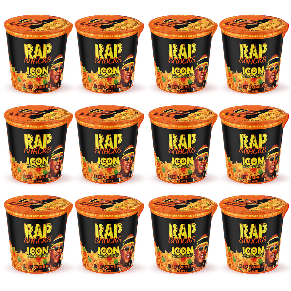 Beef Prime Rib Ramen Noodles E-40 | (12) 2.25oz Cups - OFFICIAL RAP SNACKS product image