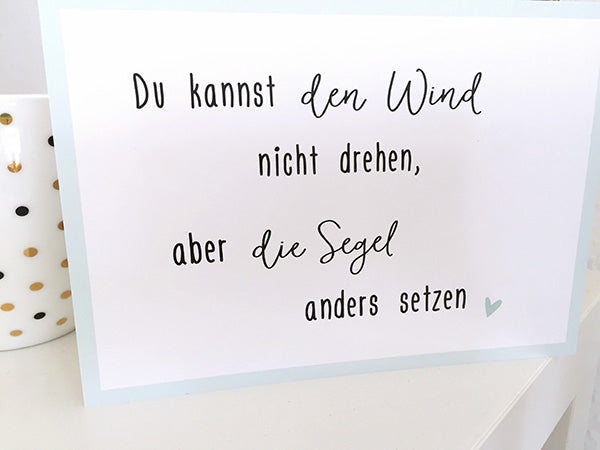 32+ Spruch hochzeit segel wind , Postkarte &#039;Wind&#039; Spruch Karte Lottes Laden