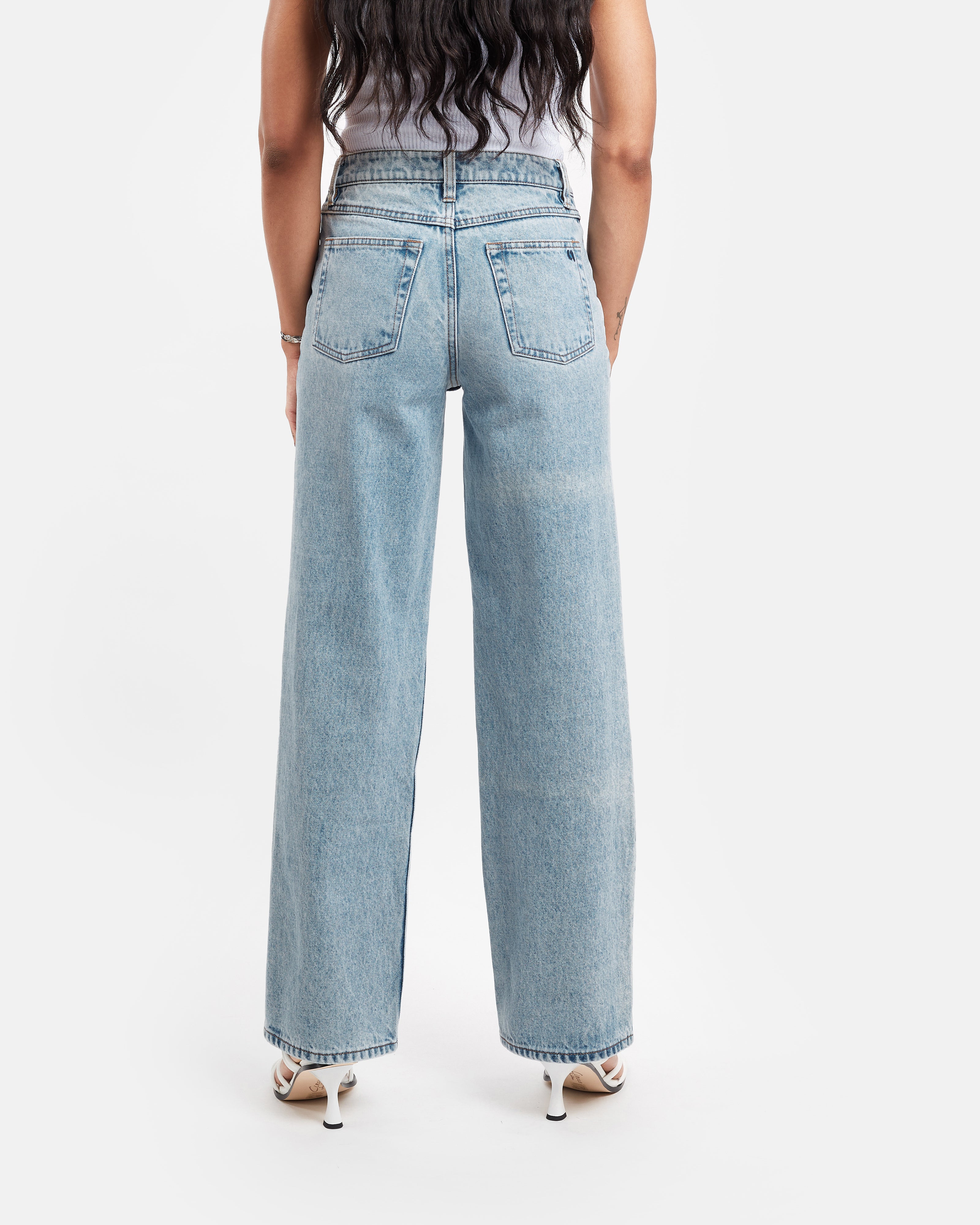 baggy fit jeans in organic mid vintage - unspun made to order denim jeans