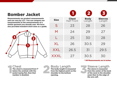 jordan jacket size chart