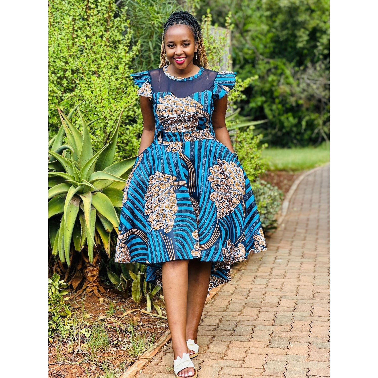 Casual Dresses - Ankara Short Ruffle Sleeve Print African Dress for ...