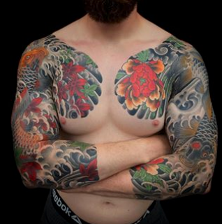 Tattoo with Japanese motif by Matt Beckerich