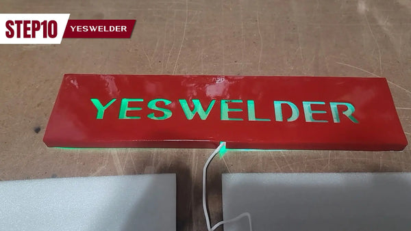 10. Attach self-adhesive LED lights to the inside of the sign.