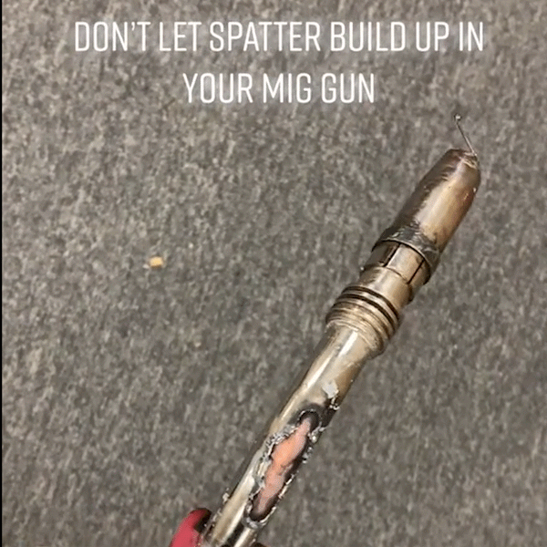 mig welding with spatter