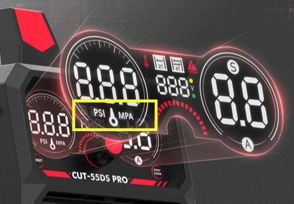 Cut-55DS PRO provide 2 pressure units to select.