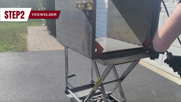 Build the lid using C channel for the sides and steel plate