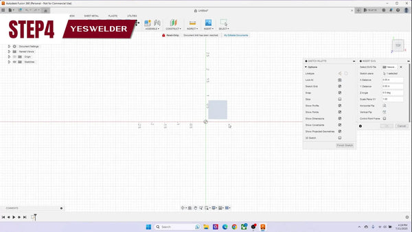 4. Open Fusion 360 and import the SVG file.