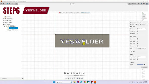 6. Simulate to verify the setup and generate G-code.