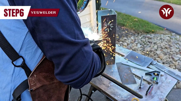 Line up and tack-weld the separated pieces.