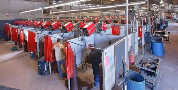 Welding schools offer hands-on training in well-equipped workshops.