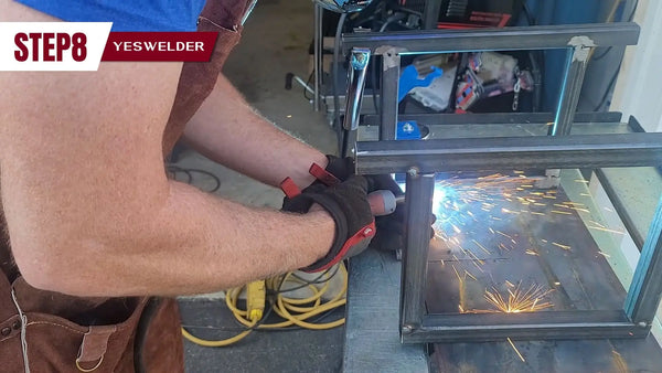 Fully weld the stand and test the fit of the bandsaw.