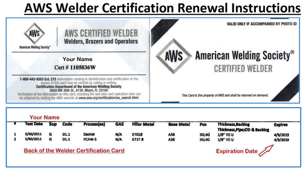 AWS Welder Certification Renewal Instructions
