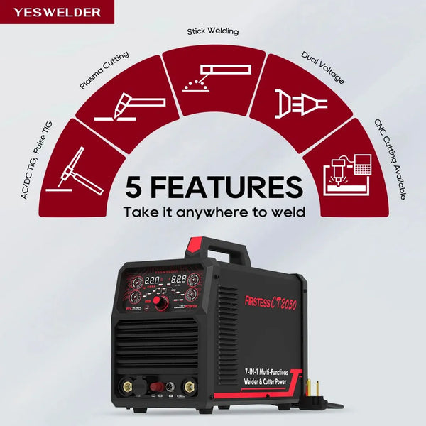 YesWelder FIRSTESS CT2050 Powerful 7-in-1 Welder & Cutter