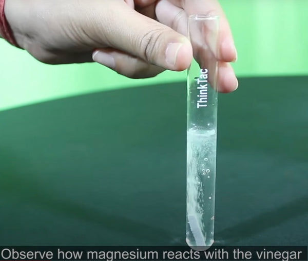 observe how magnesium reacts with the vinegar