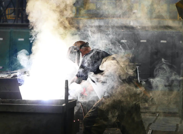 MIG welding in the shop and covered in fumes