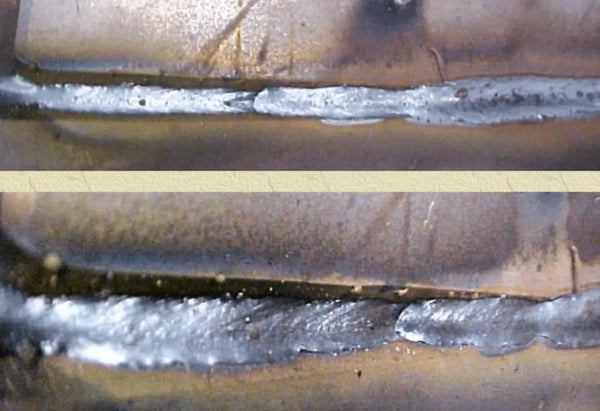 MIG welding defect underfill