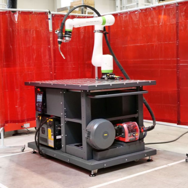 Safety enclosures protect operators from arc light, sparks, and possible injuries.