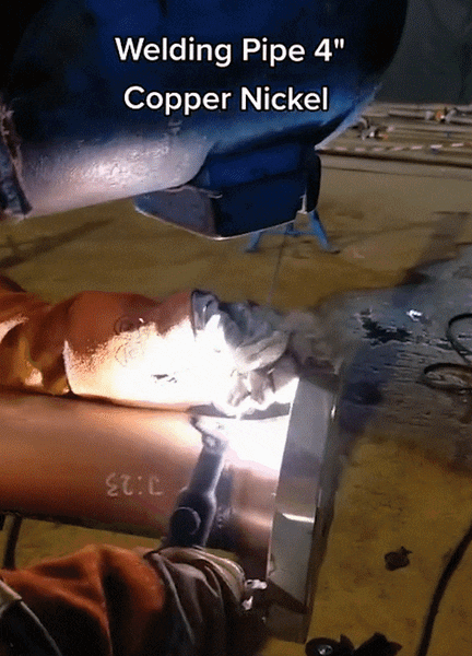 TIG Welding Copper Nickel 4” Pipe.
