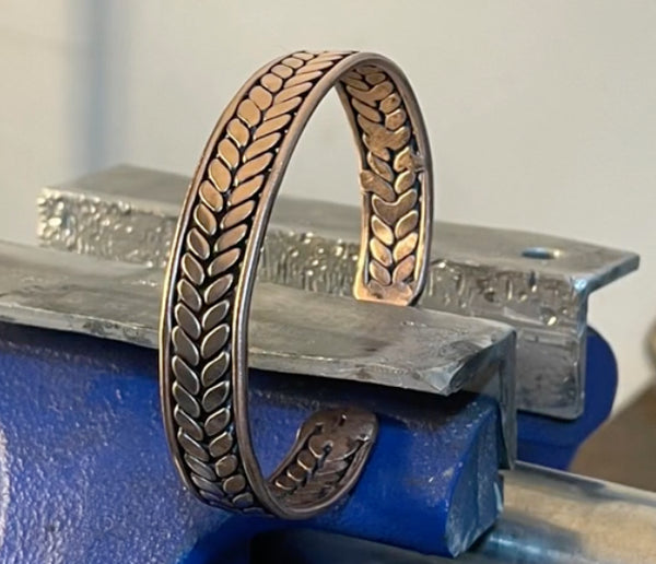 TIG welded copper bracelet