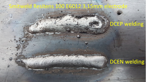 DCEP vs DCEN stick welding with E6012 3.15mm electrode