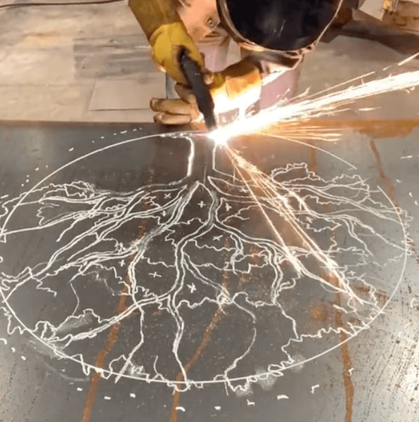 plasma cutting metal art work