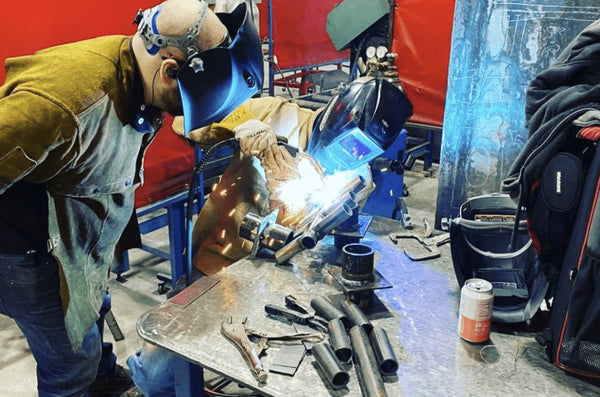 practicing mig welding at community college