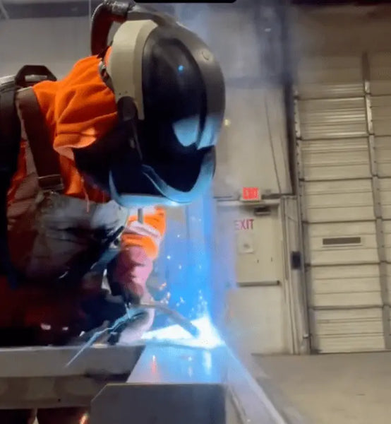 wearing welding respirator and protective equipment when welding galvanized steel