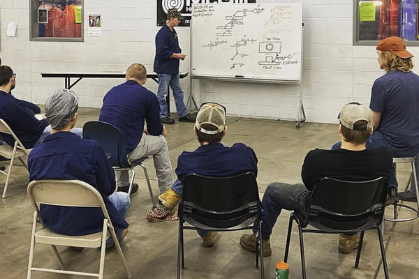 welders are learning Weld symbols and blueprint reading