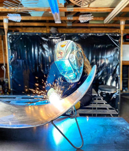 tig welding in a workshop enviroment