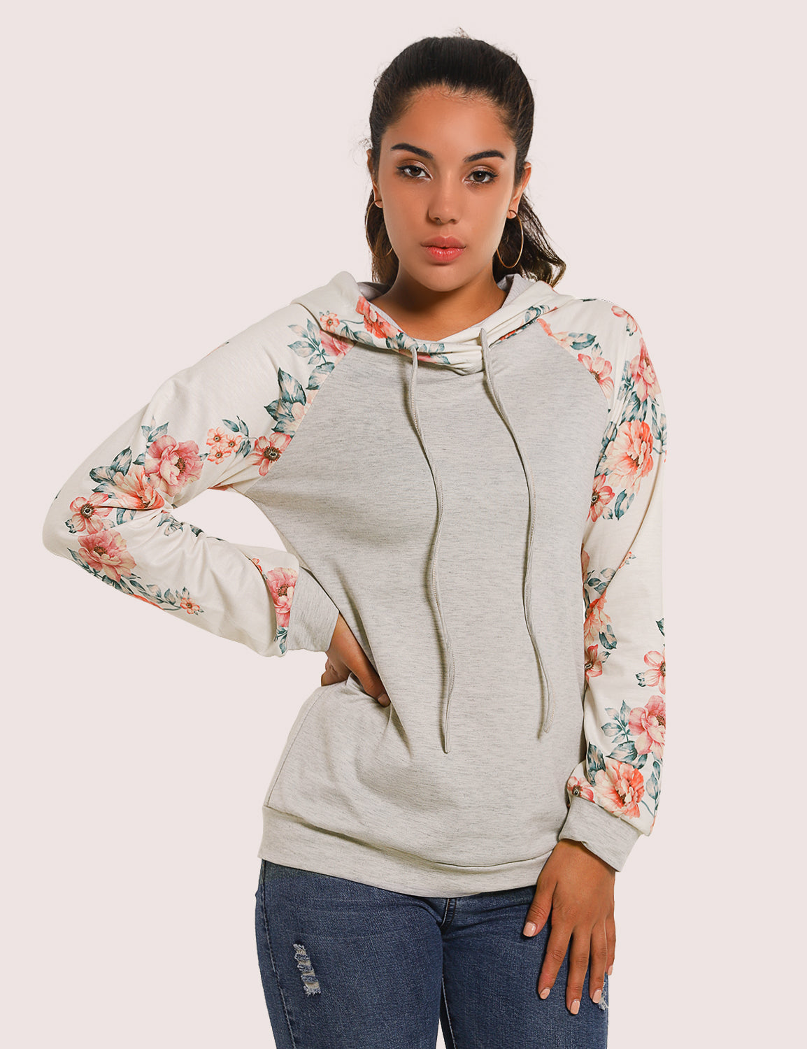 drawstring casual hoodie