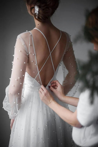 sheer wedding dress