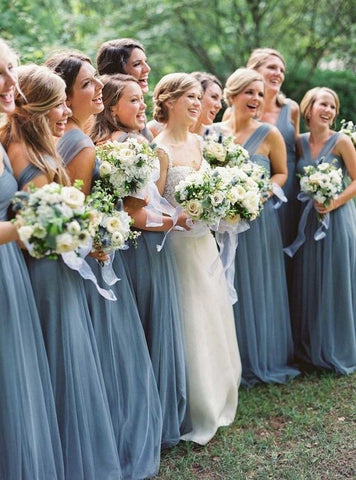 Dusky Blue bridesmaid dress