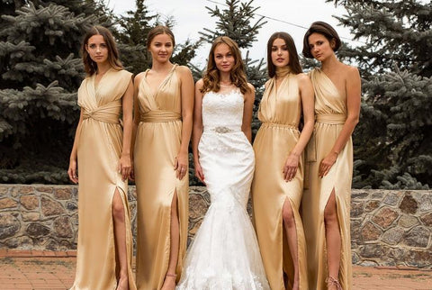 Gold bridesmaid dress