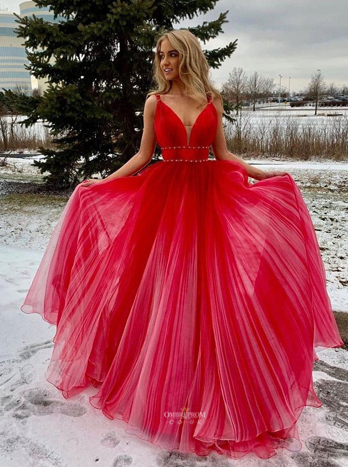 ombre red gown