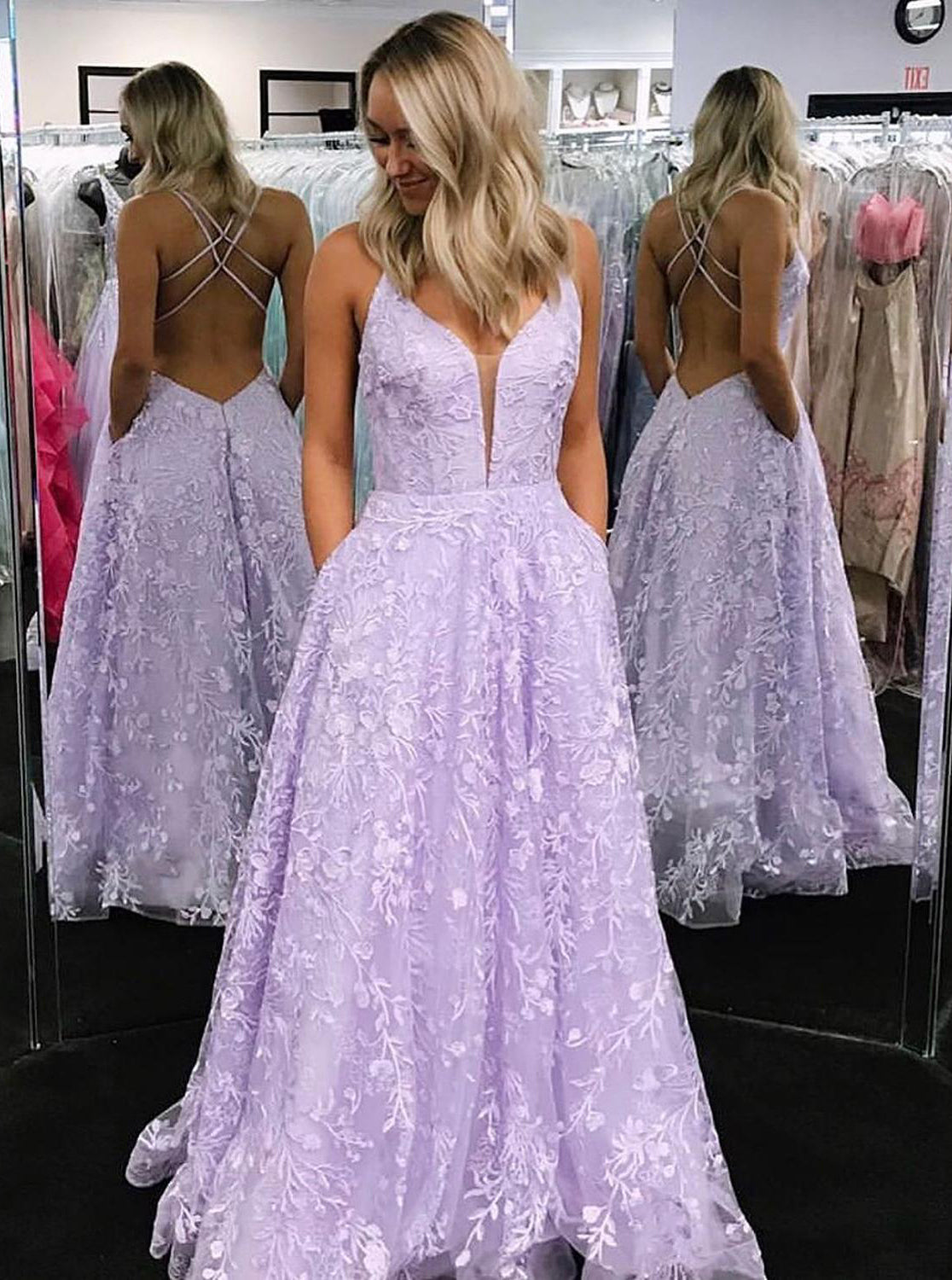 lilac formal gown